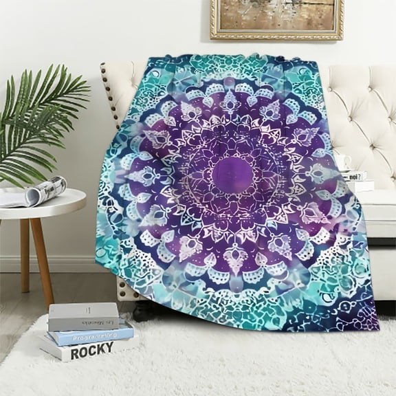 Pratyus Circle Design Print Throw Blanket for Bed Sofa Living Room Decor All Seasons Super Soft Long-Lasting Blanket 50x60in