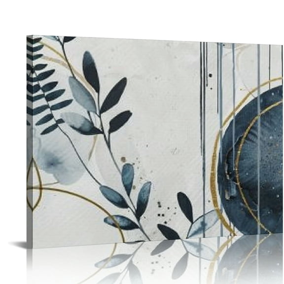 Pratyus Circles Canvas Prints Wall Art Decor for Bathroom and Home - Ready To Hang Room Theme 16x12in