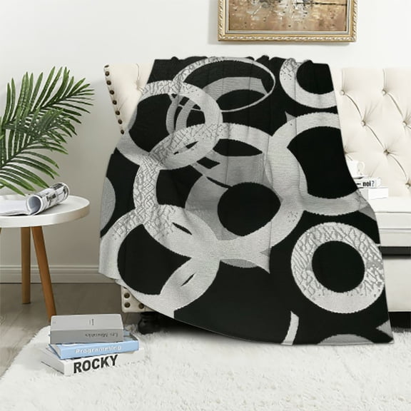 Pratyus Circles Wallpaper Throw Blanket for Couch Sofa Bed All Seasons Soft Plush Blankets 40x50in