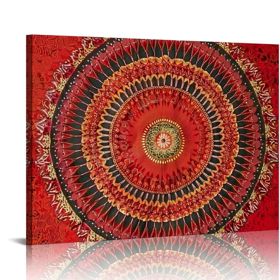 Pratyus Circular Design Canvas Print Wall Art for Home Decor | Ready to Hang 16x12in