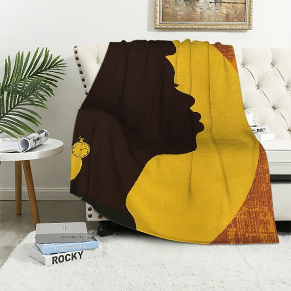 Pratyus Clock Print Flannel Soft Throw Blanket for All Seasons - Excellent Hand Feel Blanket for Bed and Couch Cover 40x50in