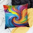 thumbnail image 1 of Pratyus Colorful Swirls Pillow Covers Home Decor Set for Sofa Couch, 1 Pack Linen Throw Pillow Case 18x18in, 1 of 5