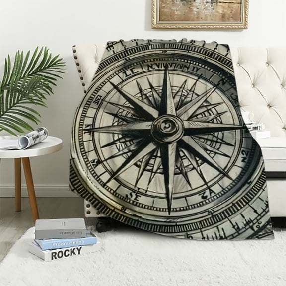 Pratyus Compass Paper Aquirax Uno Throw Blanket for Couch Sofa Bed Home Decor All Seasons Long-Lasting Plush Blanket 40x50in