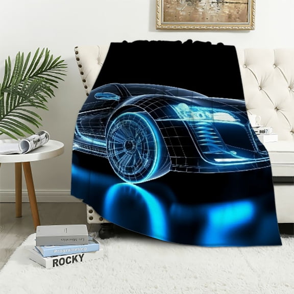 Pratyus Cybernetics Futuristic Style Flannel Print Throw Blanket for All Seasons Lightweight Soft Bed Blanket 40x50in