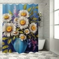 thumbnail image 1 of Pratyus Daisies Quick-Drying Shower Curtain Set for Bathroom 100% Polyester Fiber with Hooks 60x72, 1 of 7