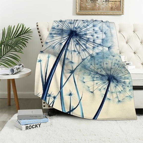 Pratyus Dandelion Flower Dragonfly Throw Blankets Lightweight Soft Blanket Cozy Fuzzy Plush Home Decor All Seasons 40x50in