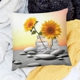 thumbnail image 1 of Pratyus Decor Holiday Pillow Case Flowers Rocks Digital Rendering Square Cushion Cover for Home Sofa Couch 20x20in, 1 of 5