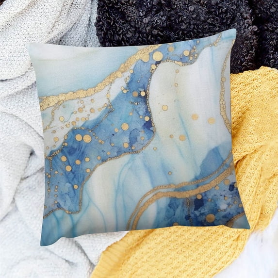 Pratyus Decor Holiday Pillow Case Marble Pattern for Home Sofa Couch Indoor Decoration Set of 1 24x24in