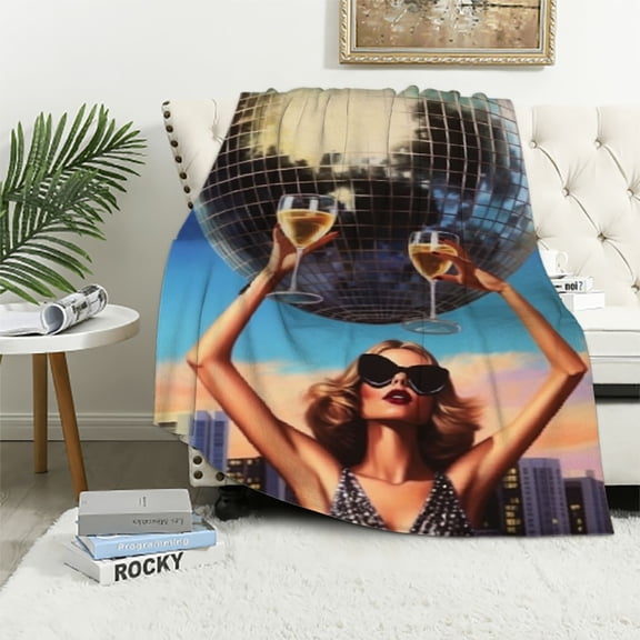 Pratyus Disco Ball Cozy Throw Blanket for Bedroom Living Rooms Sofa Couch All Seasons Super Soft Blanket 40x50in
