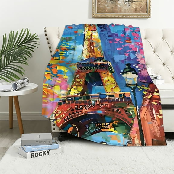 Pratyus Eiffel Tower Theme Throw Blanket Soft Cozy Plush All Seasons Comfort Gifts for Women Children 40x50in