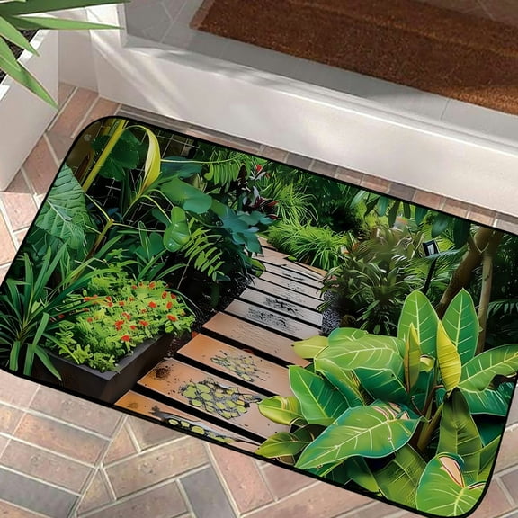 Pratyus Environmental Art Square Floor Mat Indoor Outdoor Felt Mat for Home Entrance Outside Entry 19.68*39.37 in