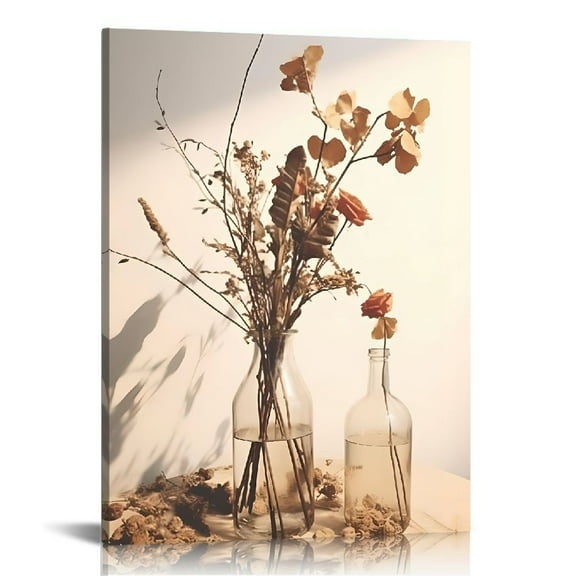 Pratyus Fall Decor Dried Flower Plant Canvas Wall Art Home Decoration Print for Living Room Bedroom Office 12x16in