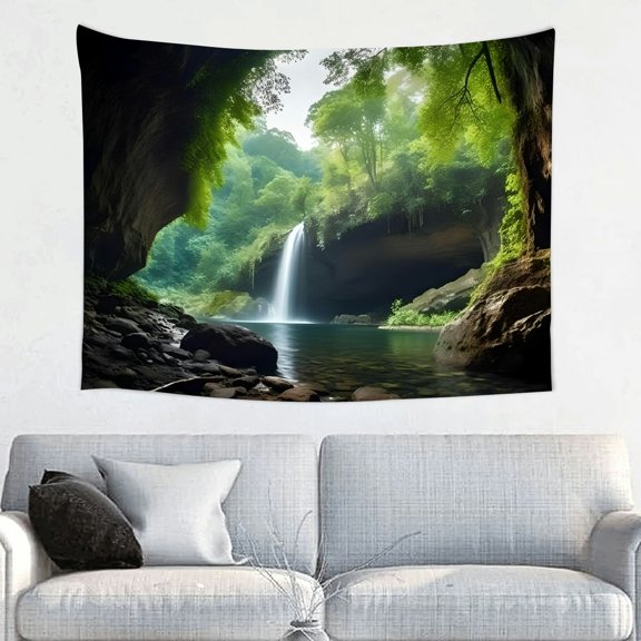Pratyus Fall Decor Forest Cave Home Wall Tapestry Art 100% Polyester for Bedroom Living Room Dorm Decorative Wall Hanging Decorative Bedroom Living Room Decoration 40x30in