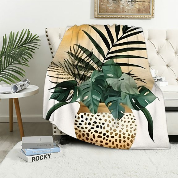 Pratyus Fall Decor Plant Leaf Throw Blanket Soft Cozy Plush All Seasons Gift for Women Children 40x50in