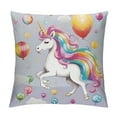 thumbnail image 1 of Pratyus Fall Decor Unicorn Pink Balloon Rainbow Pillow Cushion Covers for Sofa Couch Bedroom Car Chair Home Decor 1PC 12x12in, 1 of 5