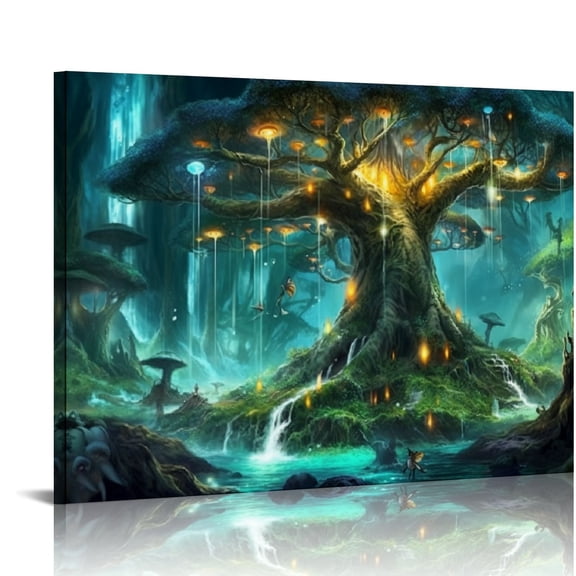 Pratyus Fantasy Art Canvas Wall Art Ready to Hang for Home Decor - Ideal Gift for Various Occasions 20x16in