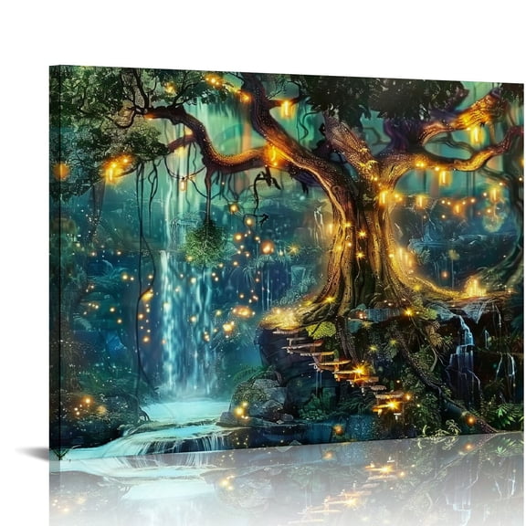 Pratyus Fantasy Art Modern Canvas Prints Ready to Hang for Home Decor 16x12in