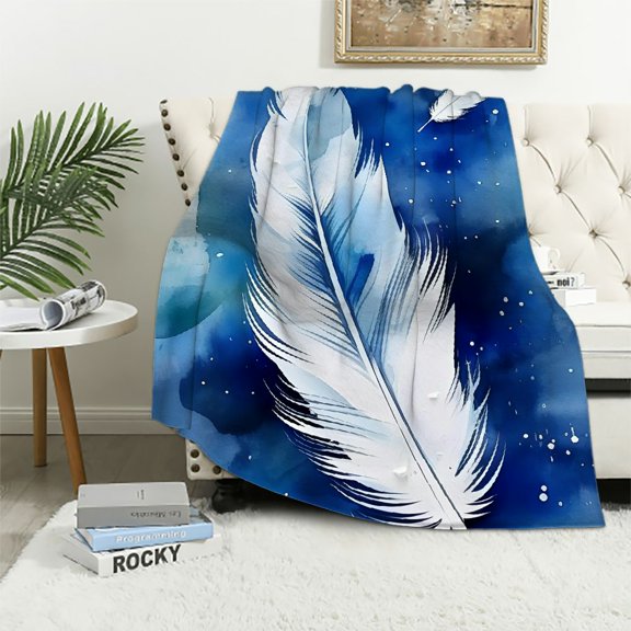 Pratyus Feather Throw Blanket Soft Cozy Plush for All Seasons, Multi-Functional Towel and Bed Cover, Perfect Gift for Women and Children 40x50in