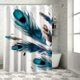 thumbnail image 1 of Pratyus Feathers Flying Abstract Printed Shower Curtain Set with Hooks, Chic Modern Bathroom Decor, 100% Polyester Fiber, Various Sizes 69x72, 1 of 7