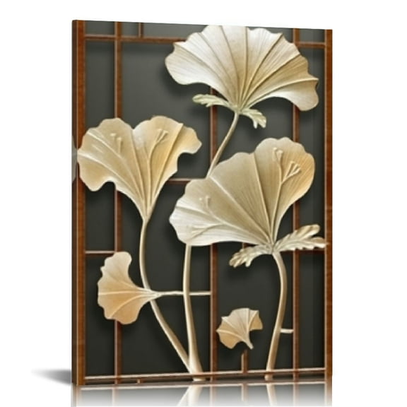 Pratyus Fine Foliage Lace Canvas Print Home Decoration for Living Room Bedroom Office, Gift Idea for Wedding Anniversary Christmas 12x16in