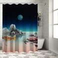 thumbnail image 1 of Pratyus Fish Rocks Moon Quick-Drying Shower Curtain Set with Hooks, 100% Polyester Washable Home Bathroom Decoration, Various Sizes Available 60x72, 1 of 7