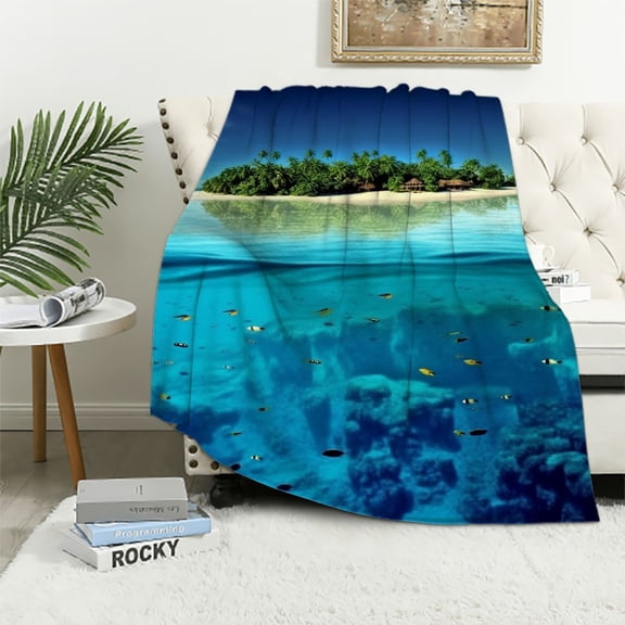 Pratyus Fish Theme Throw Blanket for Couch Sofa Bed Office Decor Lightweight Soft Blanket All Seasons Super Soft Blanket 60x80in