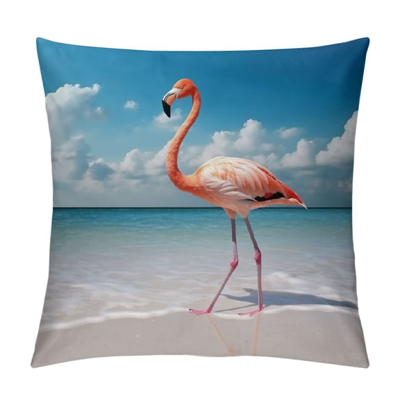 Pratyus Flamingo Beach Sunset Pillow Cushion Covers for Sofa Couch Bedroom Car Home Decor 1PC 20x20in