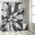 thumbnail image 1 of Pratyus Flower Pattern Black and White Modern Waterproof Shower Curtain for Country Cottage & Farmhouse Bathroom Decor 100% Polyester Fiber Bathroom Shower Curtain Set with Hooks 69x72, 1 of 7