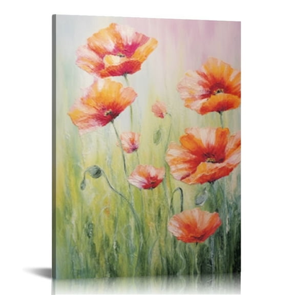 Pratyus Flowers Field Grass Canvas Print Home Decoration Wall Art for Bedroom & Kitchen - Wall Pictures for Office & Living Room Decor 12x16in