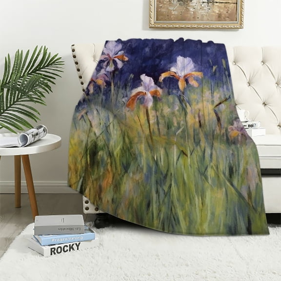 Pratyus Flowers Field Grass Throw Blanket for Couch Sofa Bed Office Decor All Seasons Lightweight Blanket 60x80in