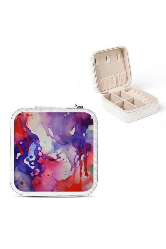 Flowers Jewelry Case Organizer for Necklace, Ring, Earring - Portable and Compact Travel Storage Box with High Capacity and Quality White