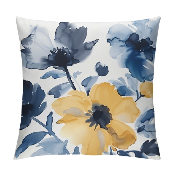 Pratyus Flowers Leaves Annabel Kidston Square Pillow Cover Case for Cushions Sofa Bed Outdoor Decoration Car Couch Bedroom Short Plush 1PC 20x20in