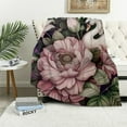 thumbnail image 1 of Pratyus Flowers Leaves Swan Print Flannel Throw Blanket for Bed Sofa Living Room Decor All Seasons, Lightweight Anti-Pilling Wrinkle-Resistant Blanket 40x50in, 1 of 6