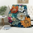 thumbnail image 1 of Pratyus Flowers Print Flannel Throw Blanket Lightweight Blanket for All Seasons 50x60in, 1 of 6