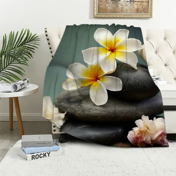 Pratyus Flowers Print Throw Blanket, Flannel Exquisite Gifts for All Seasons, Bed Cover, Tapestry, Wall Decoration 50x60in