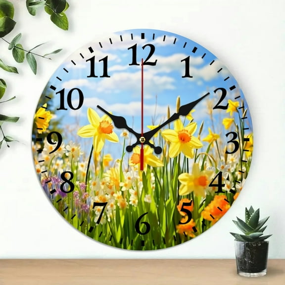 Pratyus Flowers Sun Blue Sky Print Wall Art Decor for Living Room, Bedrooms, Kitchens, and Dorms - Perfect Everyday Gifts 10x10in