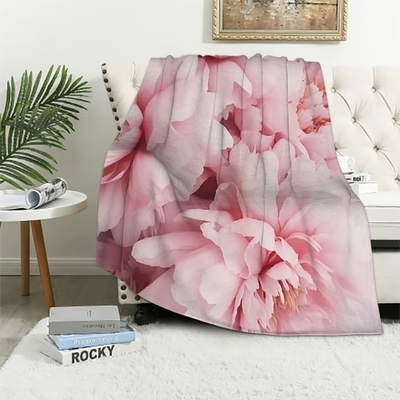 Pratyus Flowers Throw Blanket Flannel for Bed Couch Sofa Chair All Seasons Super Soft Blanket 40x50in