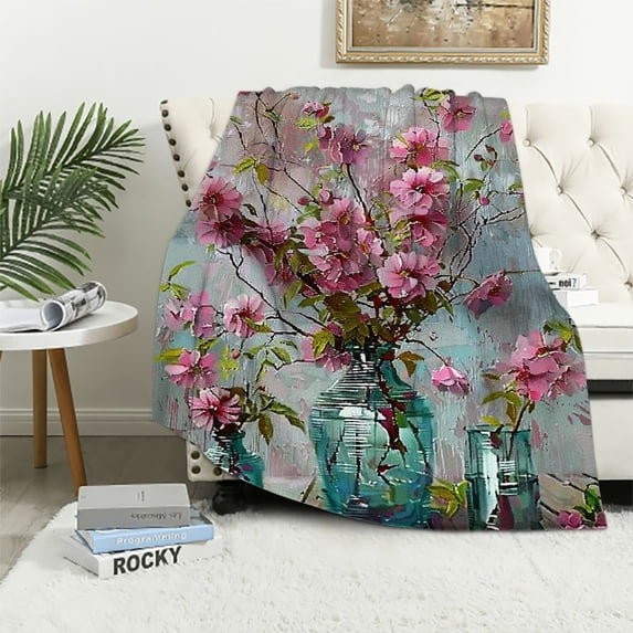 Pratyus Flowers Throw Blanket Gifts for Women Children Soft Cozy Plush All Seasons Hand Feel Blanket 50x60in