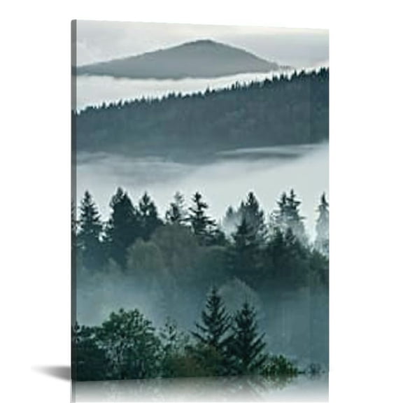 Pratyus Fog Trees Canvas Wall Art Home Decoration Print for Living Room Bedroom Office - Perfect Gift Idea for Home Decor 12x16in