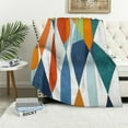 thumbnail image 1 of Pratyus Geometric Abstract Art Flannel Soft Throw Blanket for All Seasons Lightweight Long-Lasting Cover 60x80in, 1 of 6