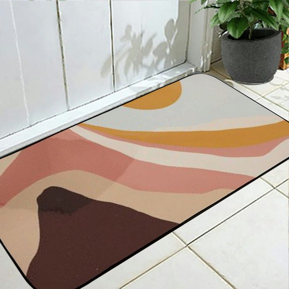 Pratyus Geometric Art Low-Profile Square Floor Mat Indoor Outdoor Felt Mat for Home Entrance 19.68*47.24 in