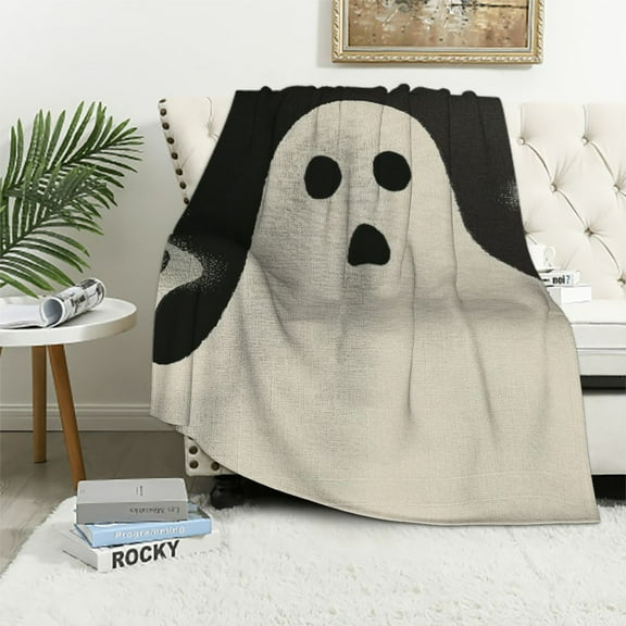 Pratyus Ghost Haunting Poster Halloween Throw Blanket Flannel Blanket for Bed Couch Sofa All Seasons Long-Lasting Blanket Exquisite Gifts 40x50in
