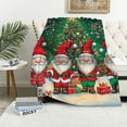 thumbnail image 1 of Pratyus Gnomes, Christmas Tree, and Presents Flannel Throw Blanket for Couch Sofa Bed - All Seasons Christmas Home Decor Lightweight Blanket 60x80in, 1 of 6