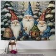 thumbnail image 1 of Pratyus Gnomes Snowy Forest Christmas Tree Tapestry Wall Hanging for Bedroom Living Room Dorm Decoration Short Plush 40x30inch, 1 of 6