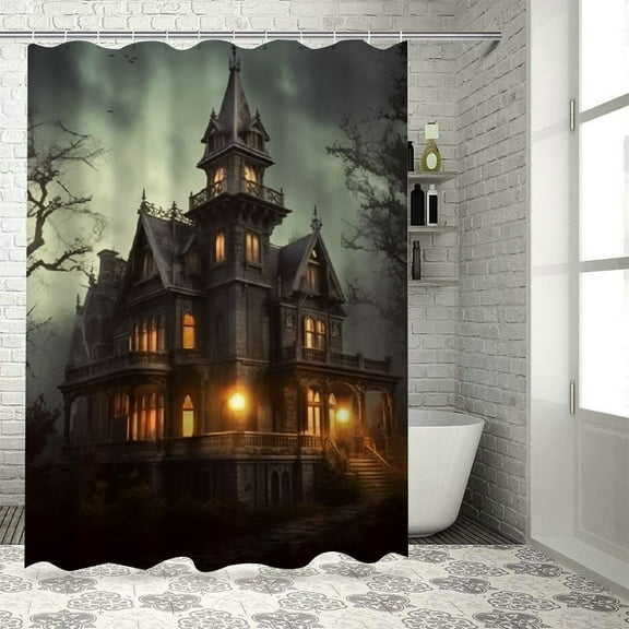 Pratyus Gothic Art Printed Shower Curtain Decor with Hooks, 100% Polyester Fiber, Home Bathroom Decoration 36x72