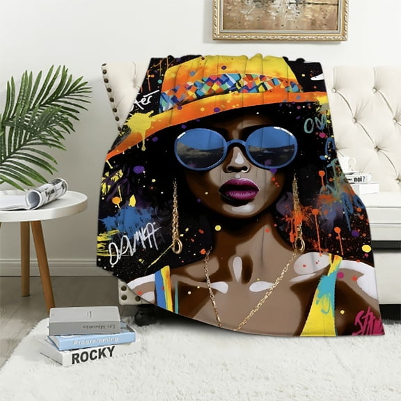 Pratyus Graffiti Art Throw Blanket for Couch Sofa Bed Office Travel Camping School Flannel Blanket Soft Plush Blankets for All Seasons - Available in Multiple Sizes 40x50in