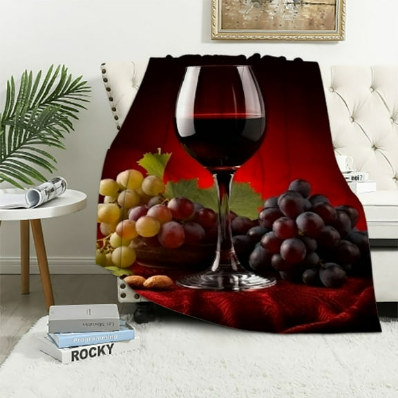 Pratyus Grapes Wine Soft Cozy Printed Blanket & Throw for All Seasons Lightweight Soft Blanket 50x60in