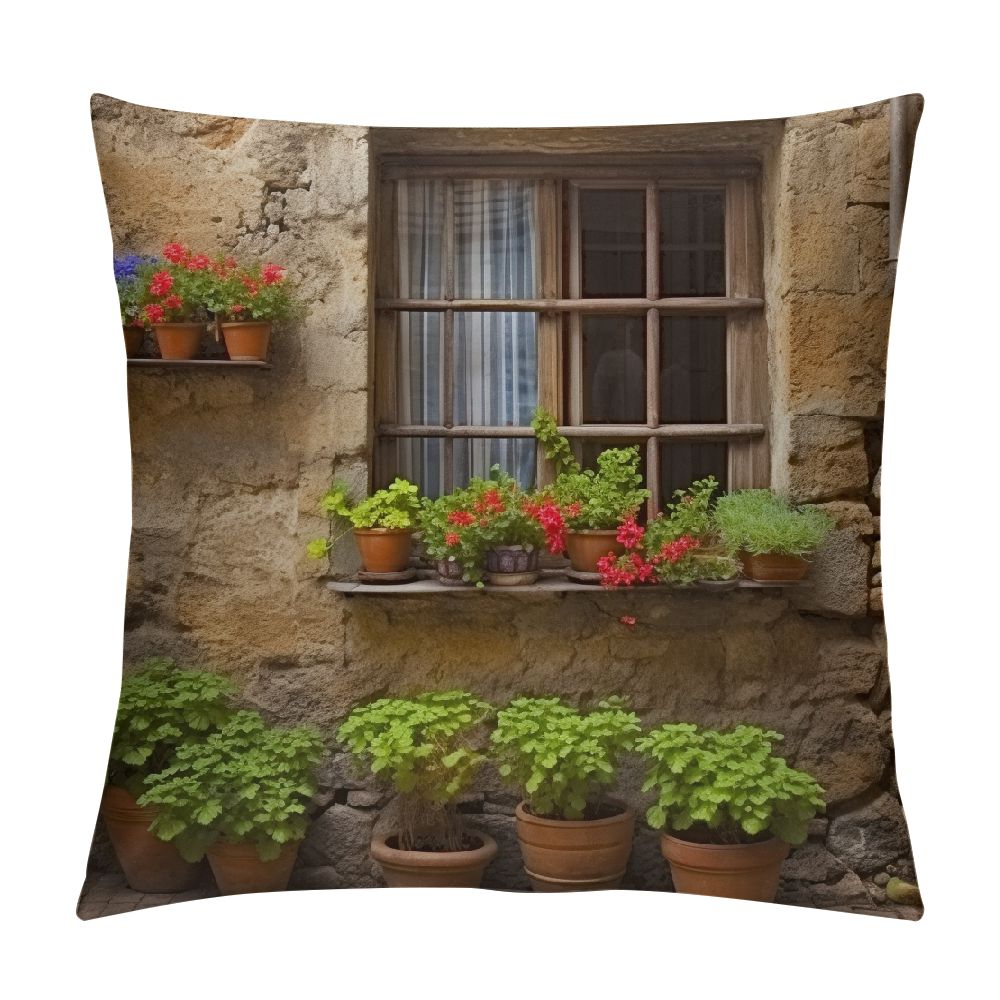 Pratyus Green Plants Square Throw Pillow Covers Short Plush Cushion for