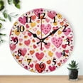 thumbnail image 1 of Pratyus Heart Pattern Gold Heart Print Wall Clock, Decor for Living Room, Kitchen, Dorm - Perfect Everyday Gift, Silent Non-Ticking 10-Inch Round Clock 10x10in, 1 of 8
