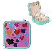 Pratyus Hearts Bubbles Annabel Kidston Flexible Storage Jewelry Box for Necklace, Ring, Earring - Mothers Day Gifts Green
